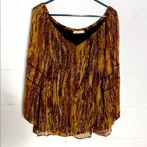 ANTHROPOLOGIE Love Sam animal print blouse EUC